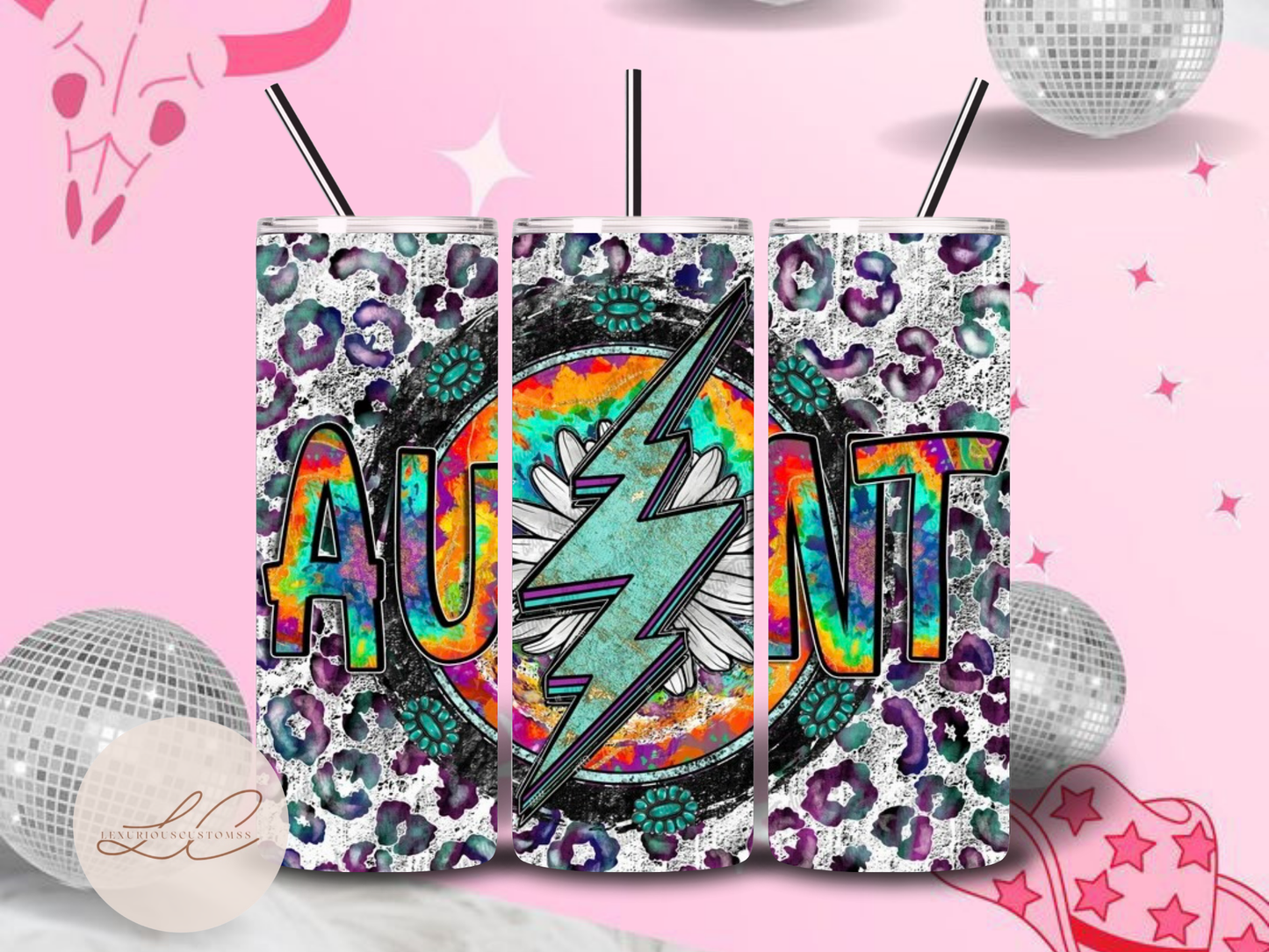 Aunt Lighting Bolt Tumbler