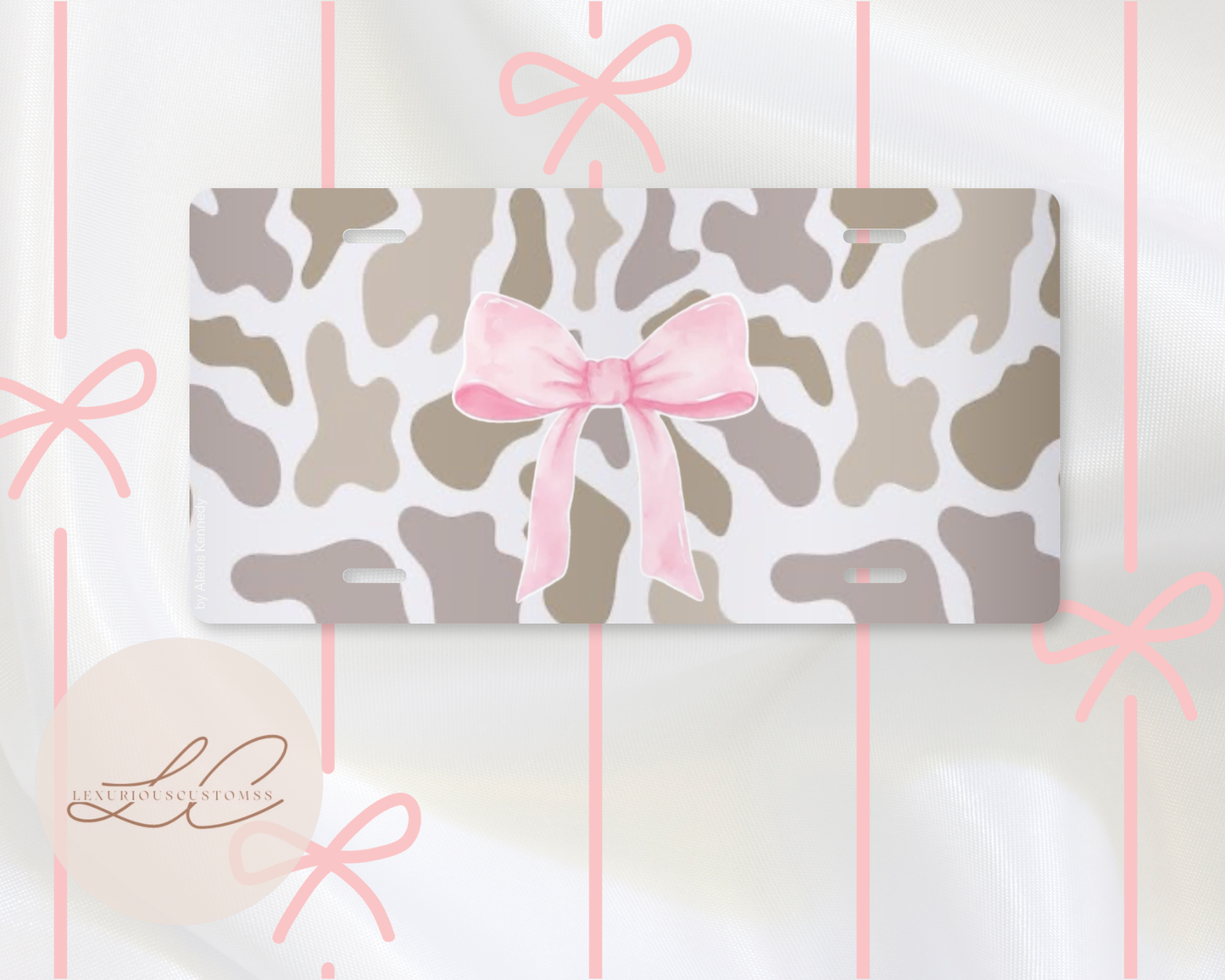 Pink Bow Camo Plate