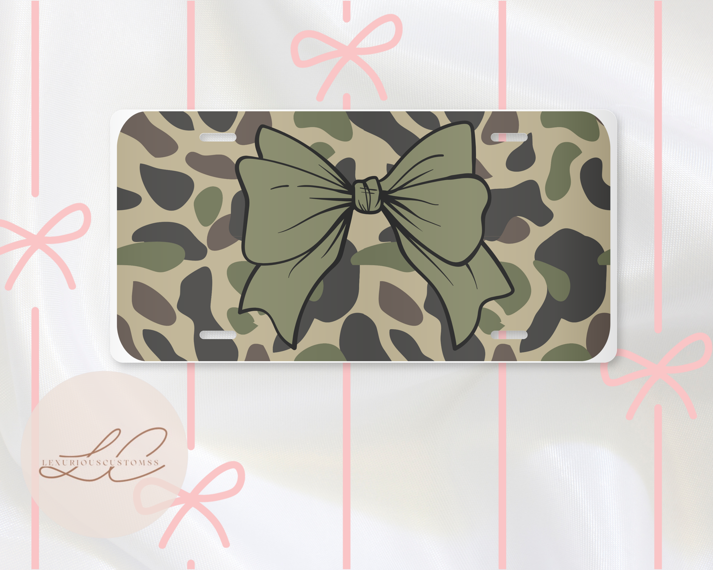 Green Camo Bow Plate