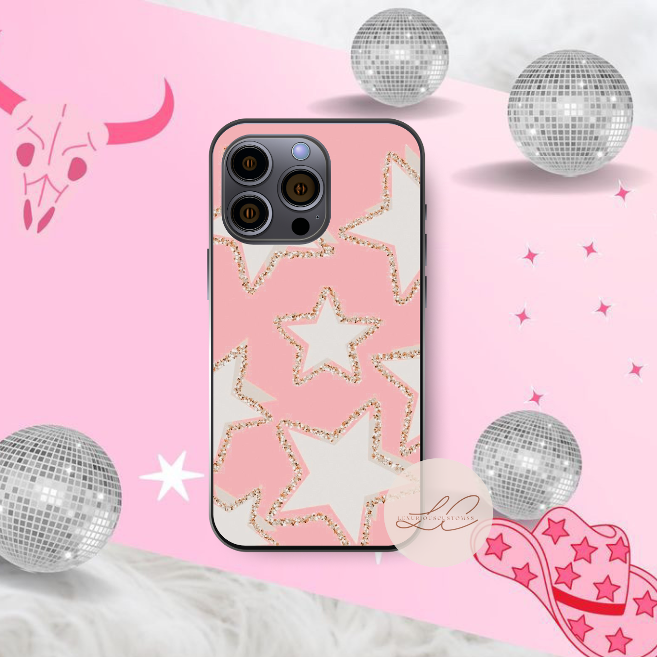 Pink Gold Star Case