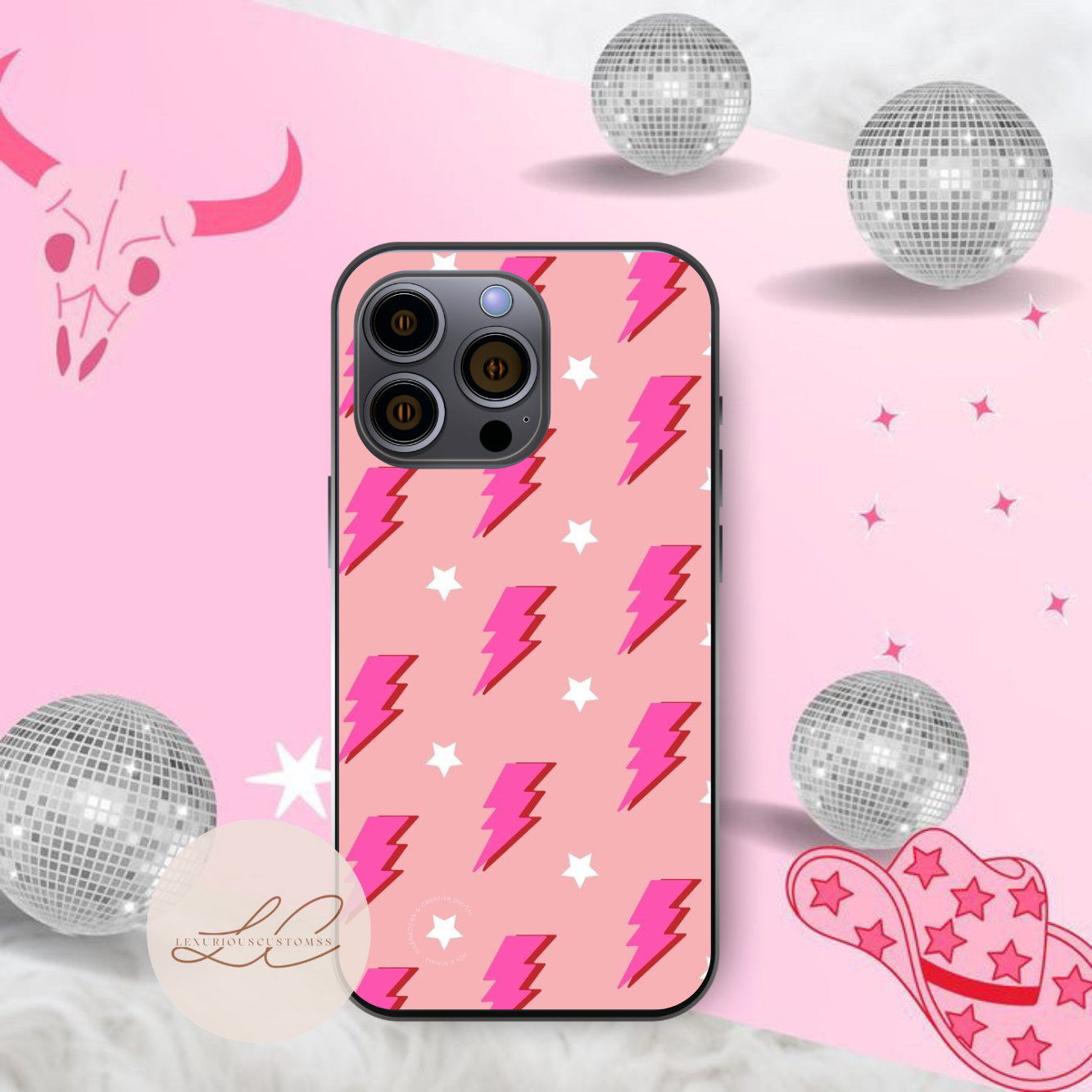 Pink Lighting Bolt Phone Case