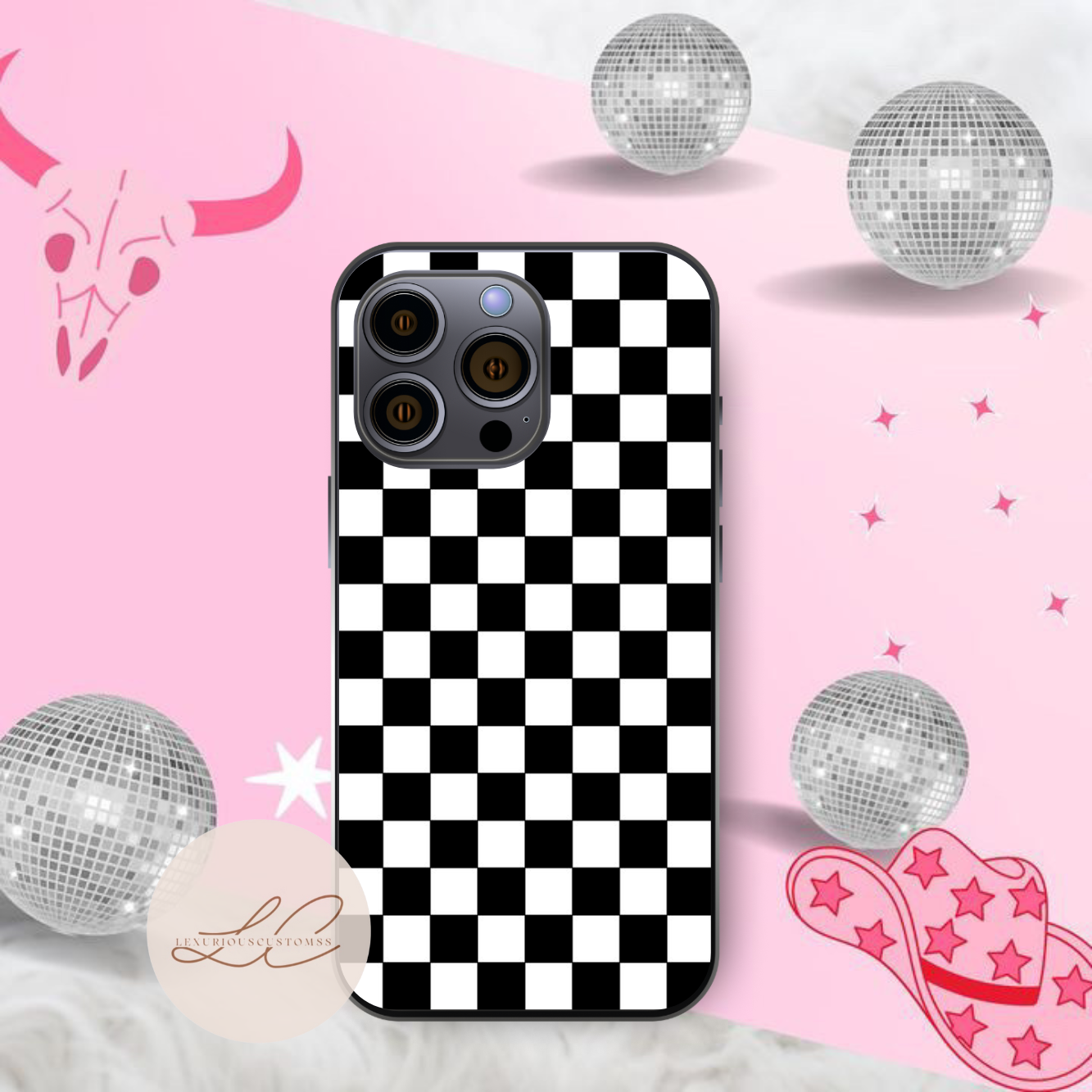 B&W Checkered Phone Case