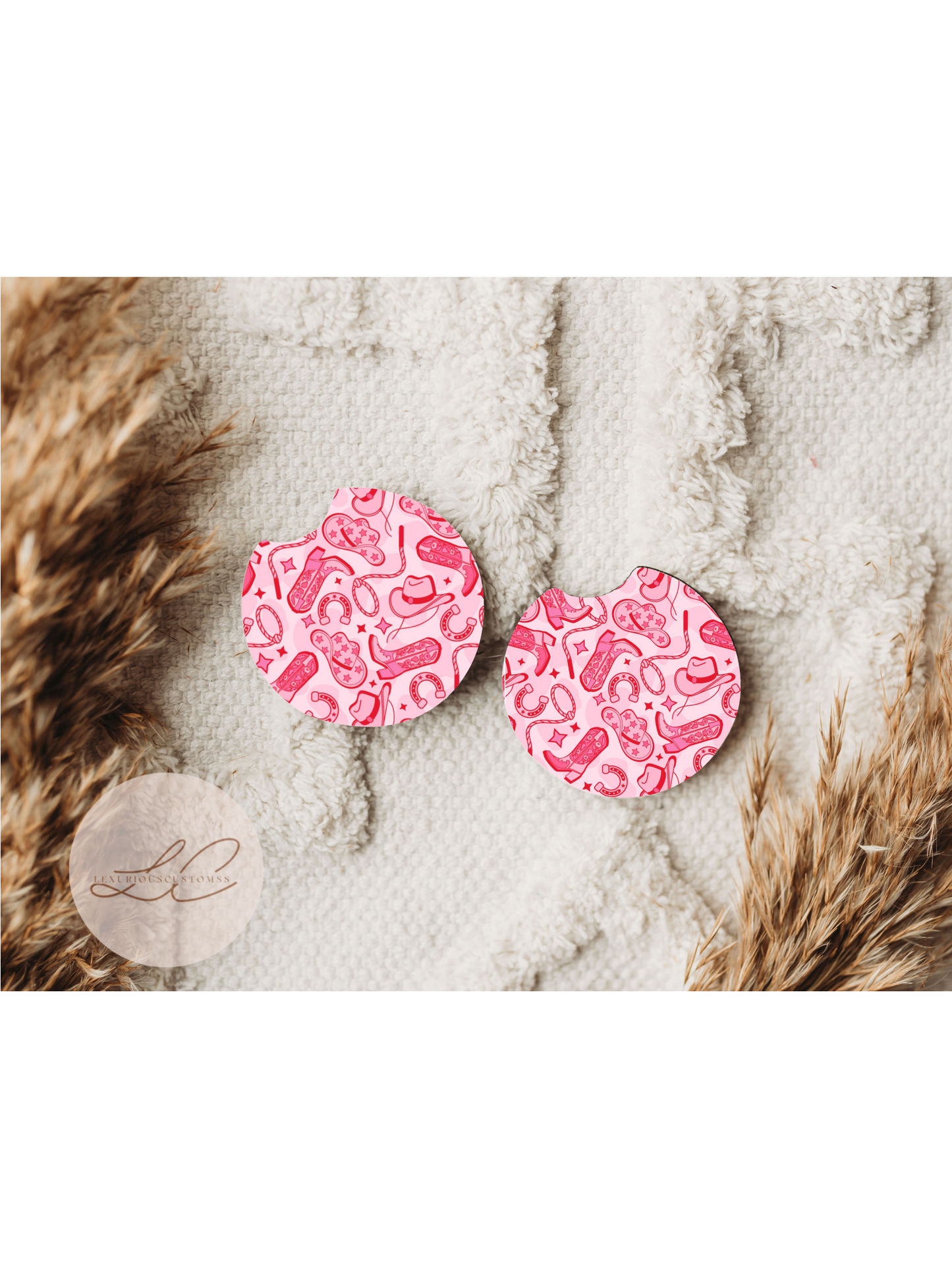 Pink Western Collage Coasters