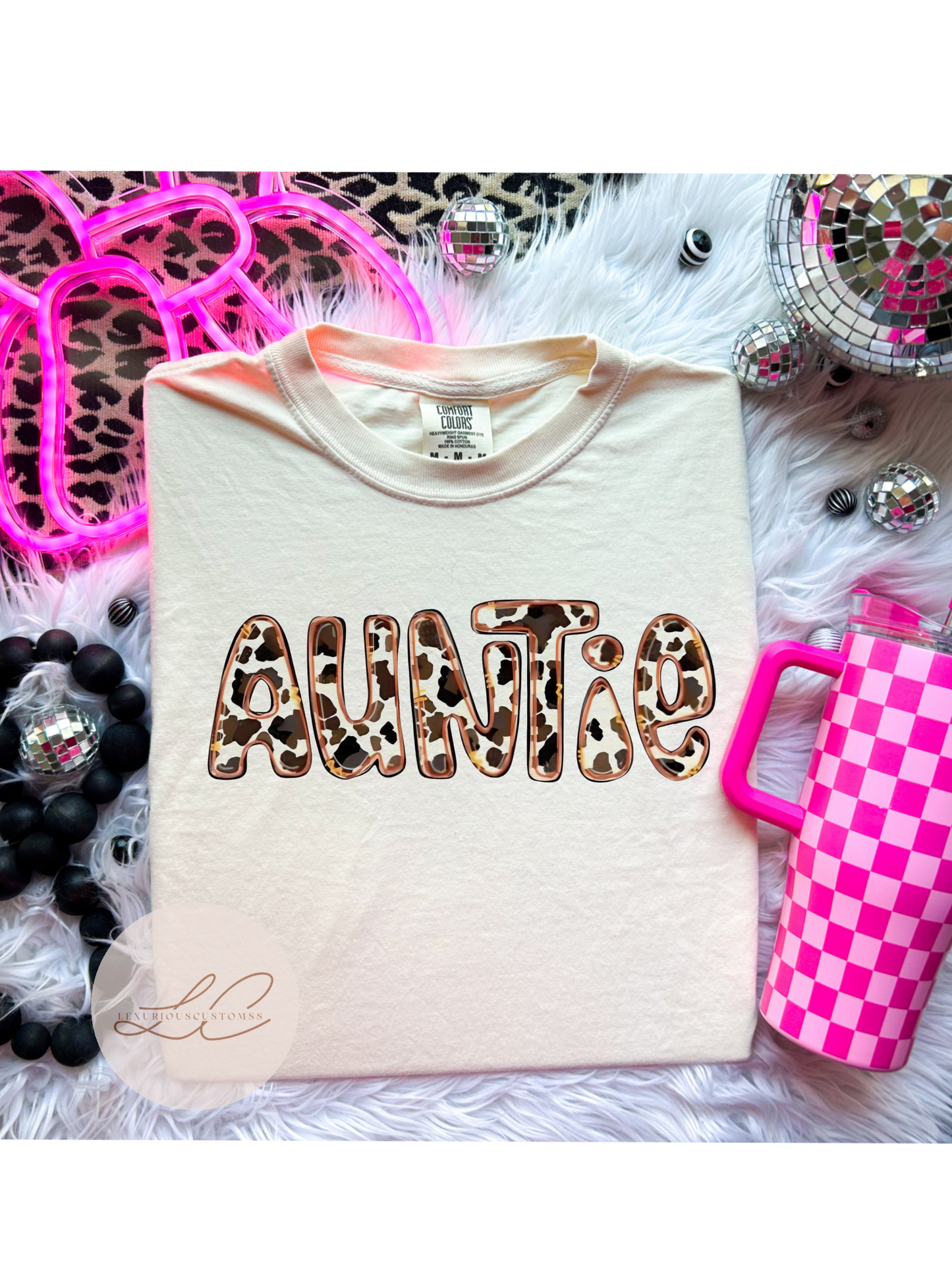 Brown Cowprint Auntie Shirt