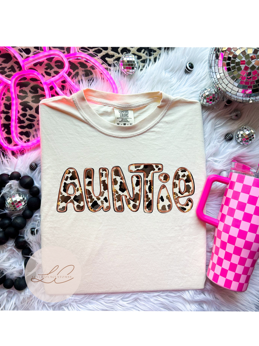 Brown Cowprint Auntie Shirt