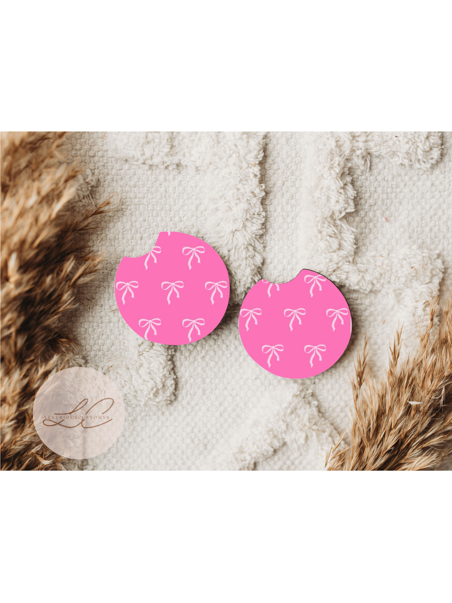 Pink Bow Coasters