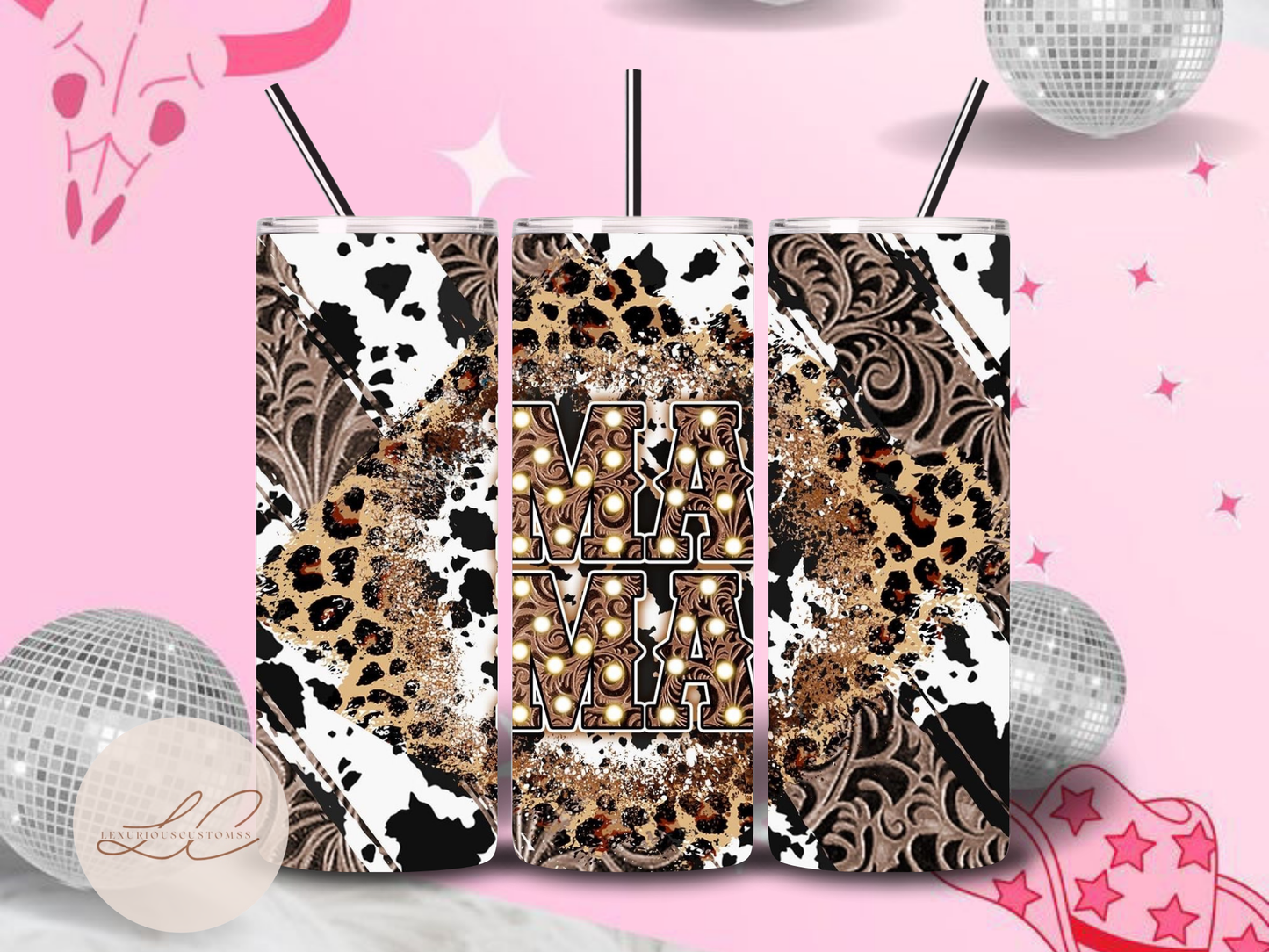 Cheetah & Cow Mama Tumbler
