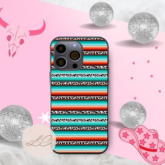 Teal Aztec Stripes Phone Case