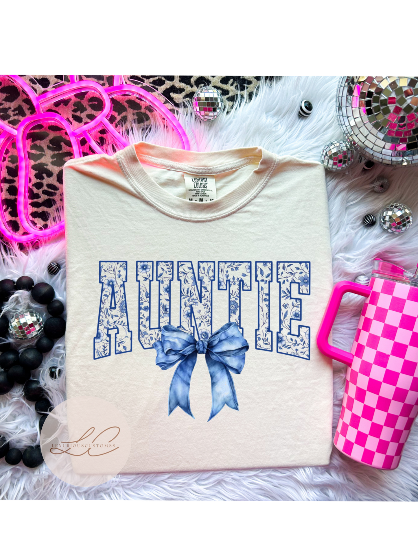 Blue Floral Auntie Shirt
