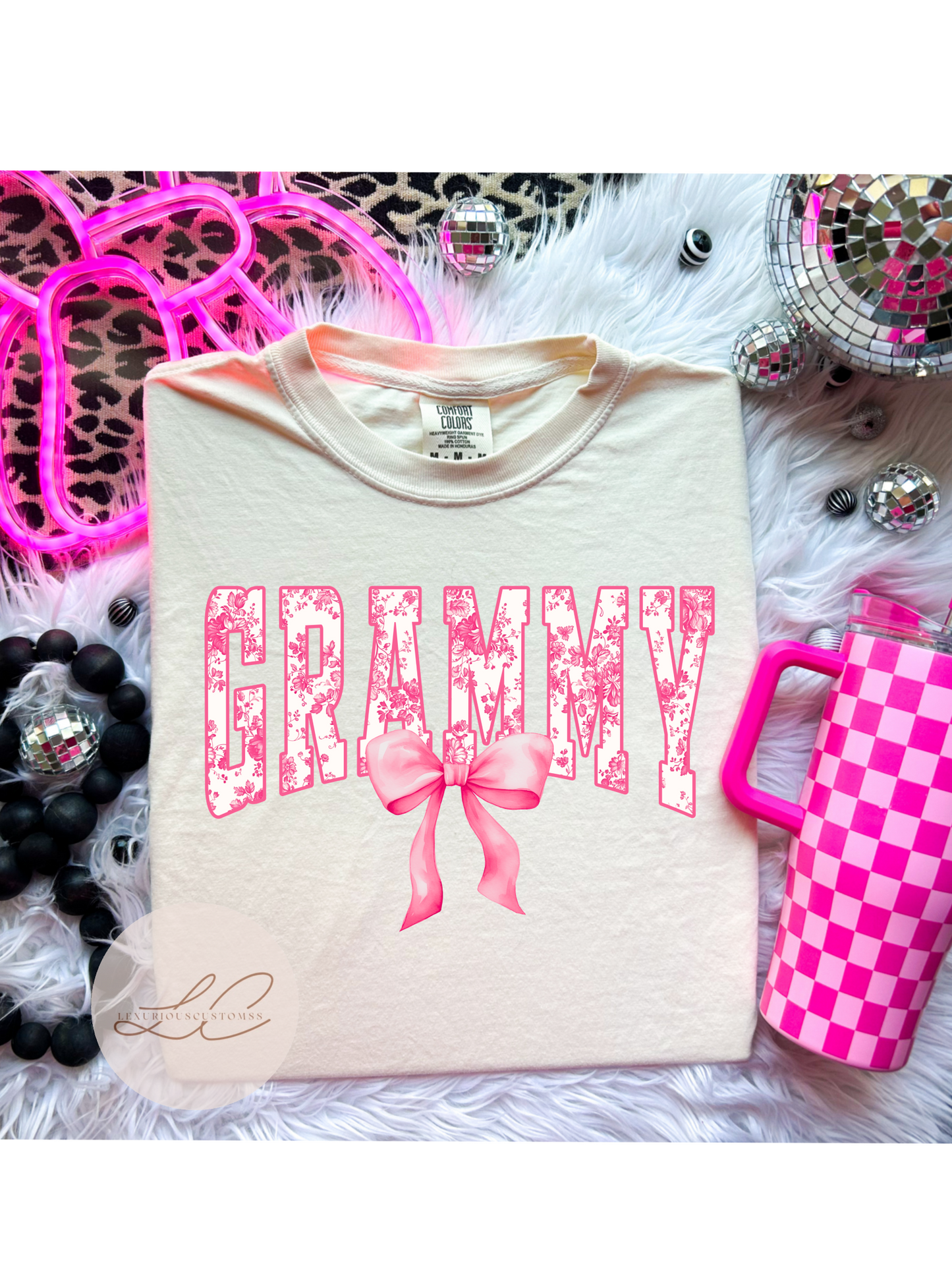 Pink Floral Grammy Shirt