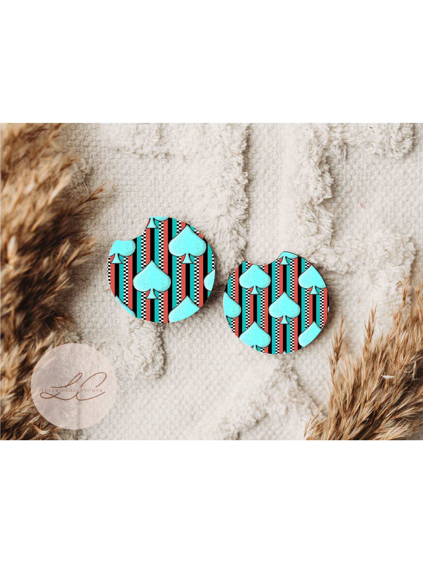 Blue Aztec Spade Coasters