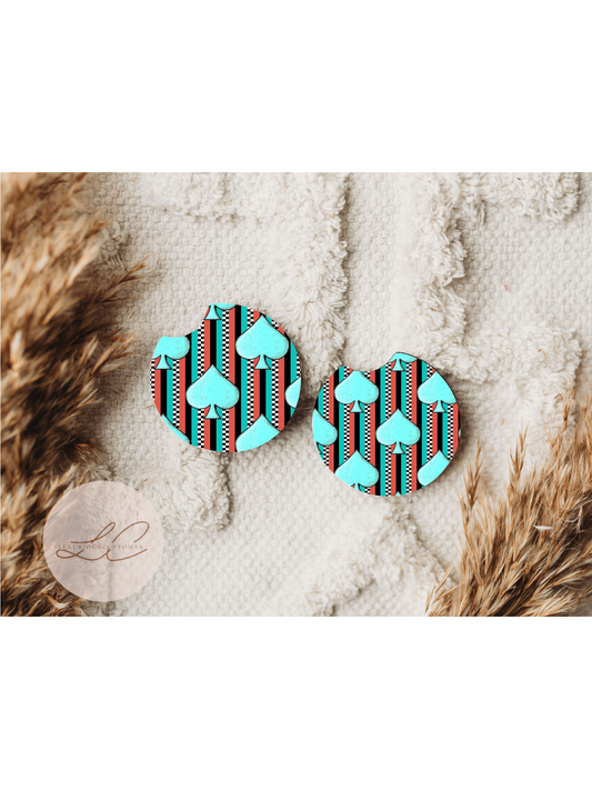 Blue Aztec Spade Coasters