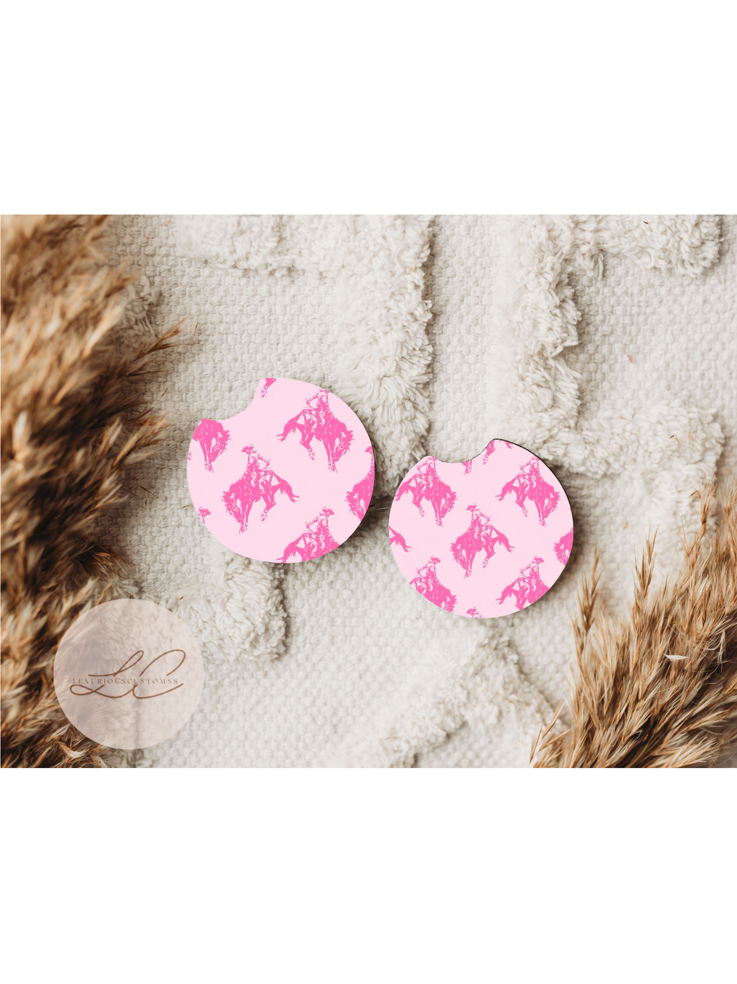 Pink Bucking Coasters