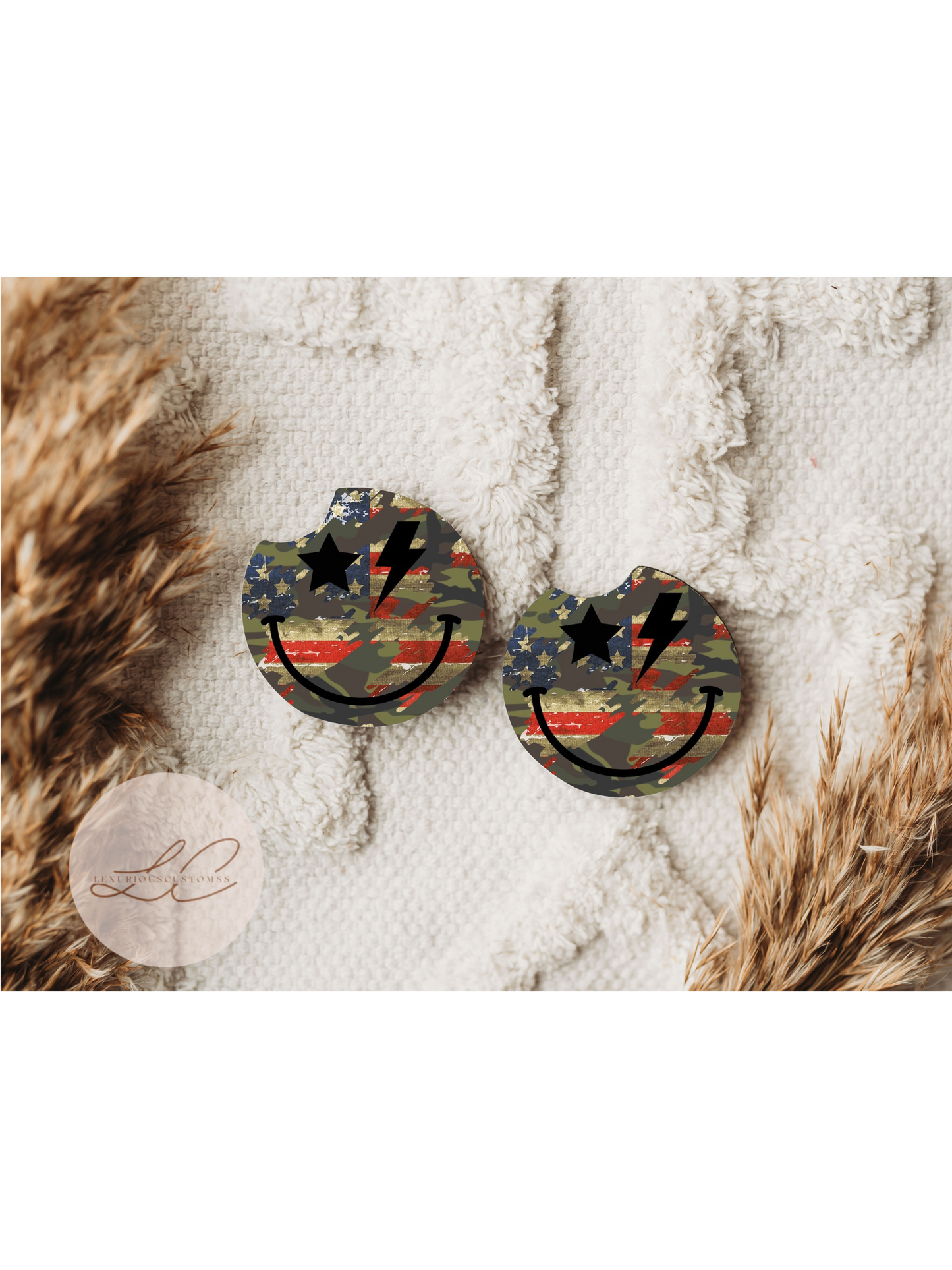 Camo Smiley Coasters