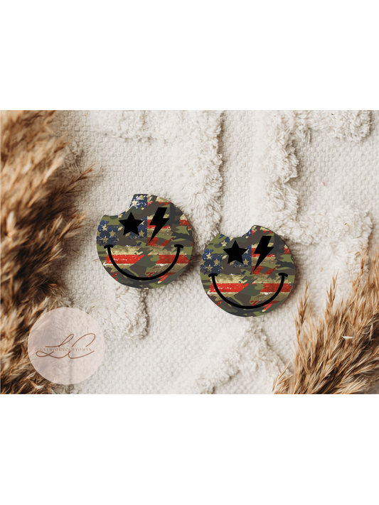 Camo Smiley Coasters