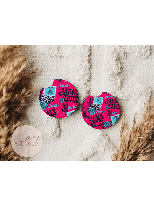 Pink/Blue Mama Tried Coasters