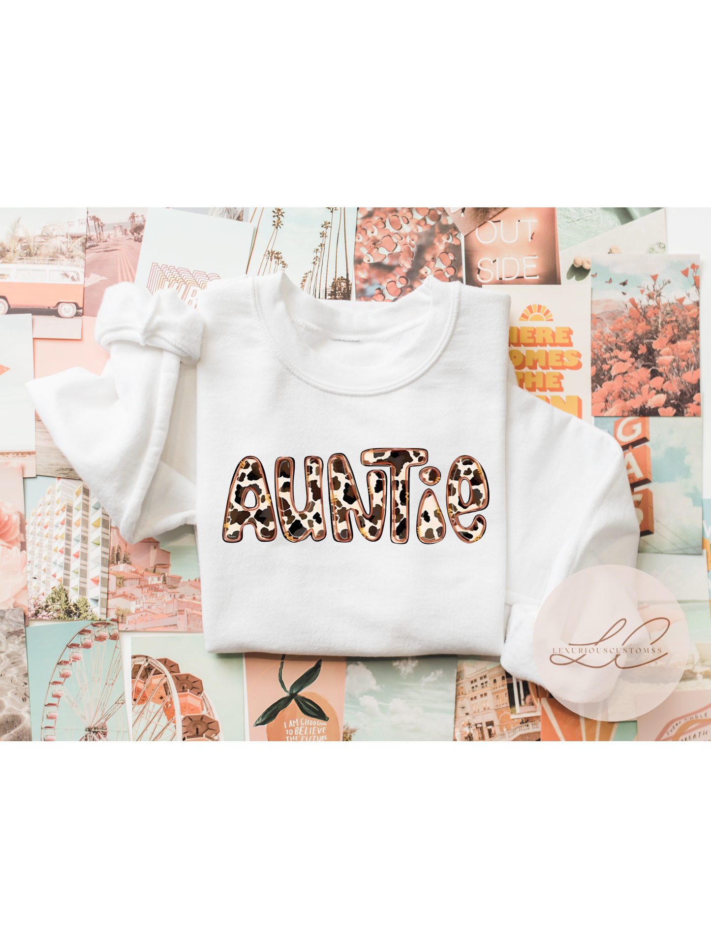 Auntie Cow print Sweatshirt